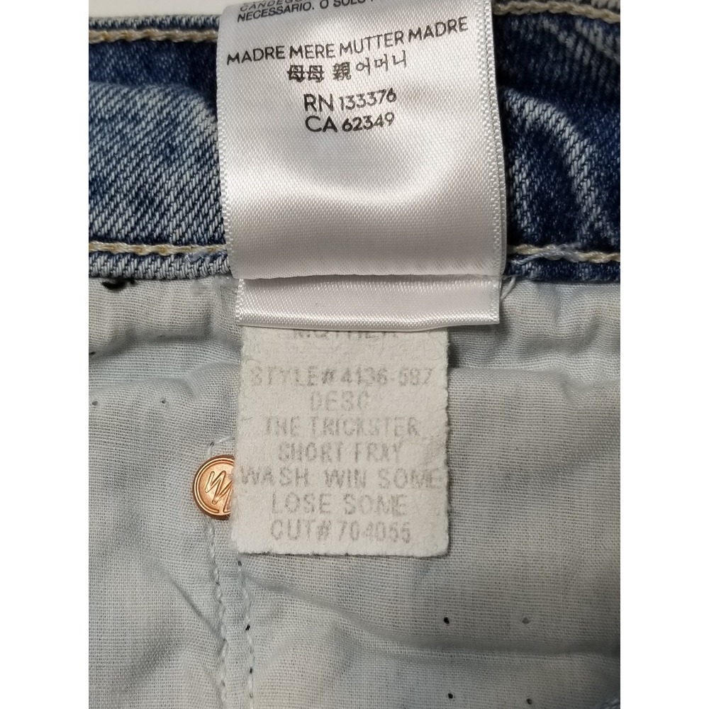 MOTHER Denim Trickster Short Fray Win Some Lose Some Light Wash Size 27 $248 - Picture 16 of 16